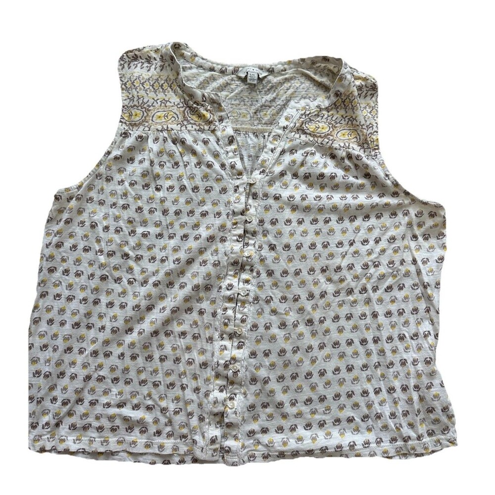 Lucky Brand Women’s Floral Cotton Sleeveless Tank Large